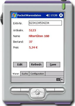 PocketWarendaten auf dem PDA